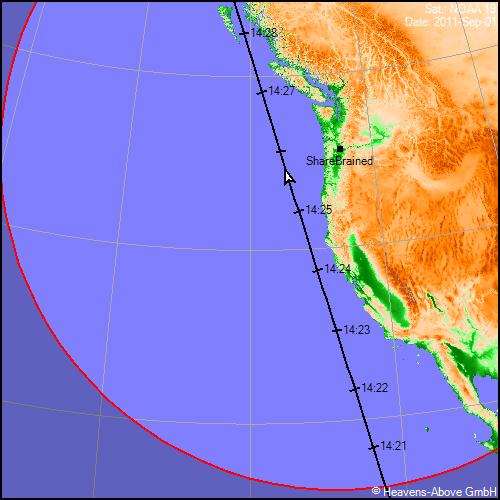 NOAA-19 pass over Portland, OR: 2001/09/01 14:25 local time, Credit: Heavens-Above GmbH